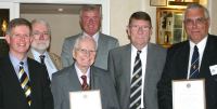 Bernard Critchley awarded 60-year scroll. Pic:BS