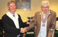 John Kelly receives the Viking Cup on behalf of Wetherby Circle