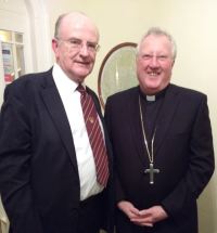 Bishop Terence is welcomed to Circle and supper by Christopher Wilding, Ampleforth President