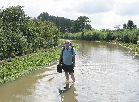 David in the water.